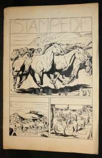 Al Gordon | Horse Stampede Old Western Splash - Unpublished - Signed | Anthony’s Comic Book Art