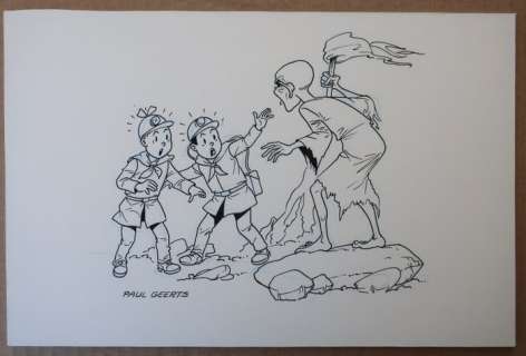 Paul Geerts | Suske en Wiske - Originele tekening - "De mysterieuze mijn" - Page volante | Catawiki