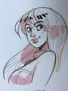 Barbucci, Alessandro | Barbucci, Alessandro - Dessin original couleur - EkhÃ¶ monde miroir | Catawiki