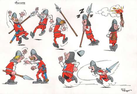 Peyo (Studios) | Johan et Pirlouit, très belle illustration inédi… | Millon