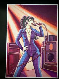 De J.Giner | Dibujo Original de J. Giner, «Rock Hard 1977». Personaje | Yojimbo Cómics