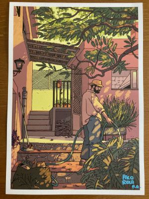 Paco Roca | Lámina firmada a mano por Paco Roca. Prueba de Autor Cartel de La Casa | Yojimbo Cómics