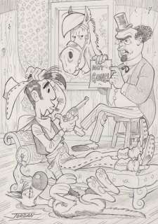 Jordan, Julian | Jordan, Julian - Original drawing - Lucky Luke - Professeur Otto | Catawiki