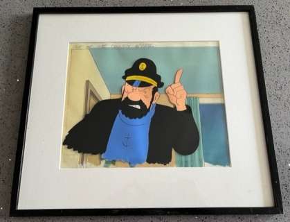 Hergé | Tintin - Studio Ellipse - " Haddock " Gouache originale sur celluloïd avec son décor | Catawiki