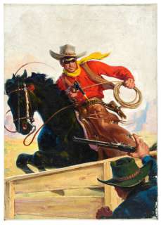 "MASKED RIDER" WESTERN PULP COVER PAINTING. | Hake’s