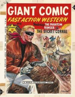 Walt Howarth | WDL Giant Comic: Fast Action Western #12 - Walt Howarth - cover originale - Page volante - Exemplaire unique - (1957) | Catawiki
