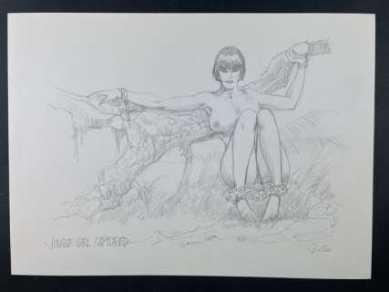 Leone Frollo | Leone Frollo - Jungle Girl Captured - Page volante - Exemplaire unique | Catawiki