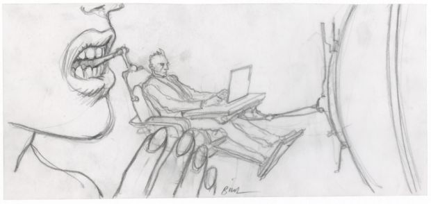 Enki Bilal | GRAPHITE IN PROGRESS 3 – Dessin original 104 | Galerie Barbier
