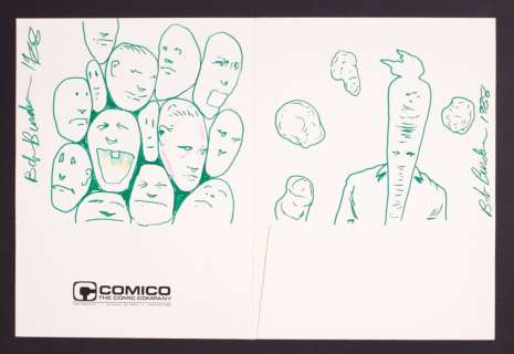 Bob Burden - Flaming Carrot Sketch by Bob Burden