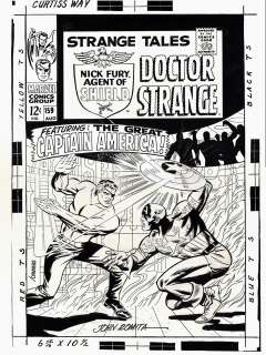 Jim Steranko - strange tales #159 ‘historic‘ large art cover (you get 2 covers... All steranko cover and romita captain america cover) 1967