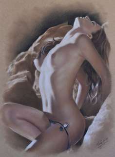 Denis Prenzel | Denis Prenzel - Original drawing - Pin-up - Leslie - Size: 30 x 40 cm. - (2022) | Catawiki