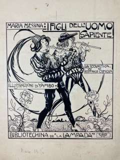 Yambo (Enrico Novelli da Bertinoro) | Yambo - I figli dell’uomo sapiente - Originale di copertina e prova colore - Page volante | Catawiki