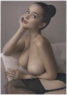 Calas, J.M. | Jean Michel Calas - Dessin original en couleur - Élegante aux seins nus - Format dessin: 21 x 29,7 cm. - (2022) | Catawiki