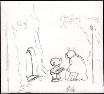 Dulieu, Jean | Paulus de Boskabouter - Originele pentekening - voorstudie Paulus en Oehoeboeroe - (1976/1978) | Catawiki