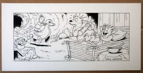 Paul Geerts | Suske en Wiske - Originele tekening - "De Rosse Reus" - Page volante | Catawiki