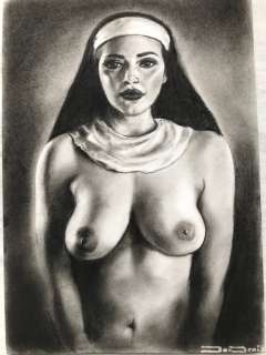Barbeni | BarBeni - Original drawing - Hot nun - Size : 21 x 29 cm. | Catawiki