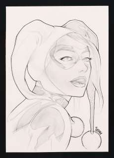 Harley Quinn Head Sketch by Idan Knafo Kerbis | mycomicshop.com