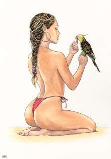 Jim/Lounis Chabane | Héléna - Dessin dédicacé de Lounis Chabane dans Héléna T2 (2022) | Catawiki