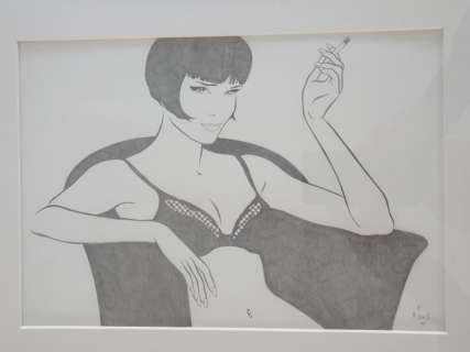 Minus, Walter | Minus, Walter - Dessin original - Femme Ã  la cigarette | Catawiki