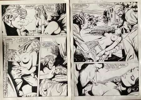 Mario Cubbino | Wallestein n. 7 - Mario Cubbino 2x tavole originali - Page volante | Catawiki