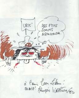 Walthéry. Dessin original déd. Jacky et Célestin | BDEnchères