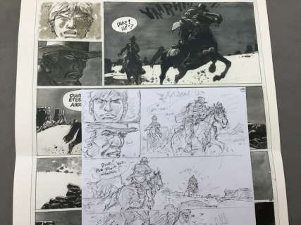 Hermann | Hermann - Planche originale crayonnée - Duke T5 - Un Pistolero tu seras - (2020) | Catawiki