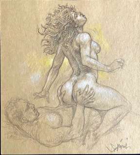 Paolo Eleuteri Serpieri | Paolo Eleuteri Serpieri - Illustrazione originale - Page volante - Exemplaire unique | Catawiki