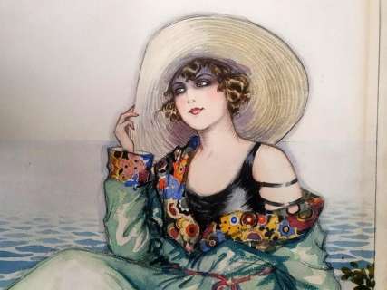 Adolfo Busi | Adolfo Busi Illustrazione originale per cartolina anni ’20, firmato. Raro | Catawiki