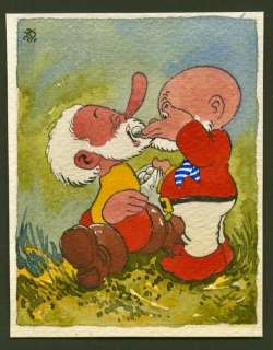 Dulieu, Jean | Dulieu, Jean - Originele tekening in kleur - Paulus de boskabouter voert Pieter - (1963) | Catawiki