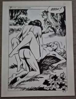 Birago Balzano - Zora la Vampira n. 8 del 1973 - Birago Balzano - tavola originale "Il casto eremita"