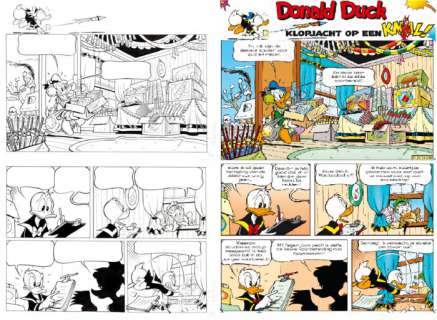Andrea Ferraris, Sune Troelstrup - Donald Duck D 2013-060 - "Happy New Fear" - Signed Original Inked Comic Page by Andrea Ferraris - page 1 - (2013)