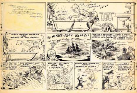 Hogarth, Burne | Miracle Jones Planche originale à l’encre de chine, “Une | Cornette de St Cyr