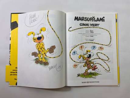 Batem & Colman | Marsupilami T23 - Croc Vert - avec dessin dédicacé en couleur par Batem - EO - (2010/2013) | Catawiki