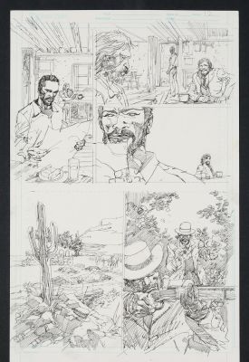 Denys Cowan | Original Art from Django Unchained 3 (2012) Page 12 Pencils | mycomicshop.com (Buy It Now)