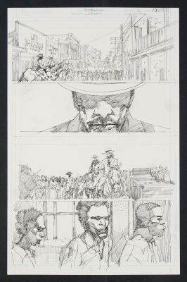 Denys Cowan | Original Art from Django Unchained 3 (2012) Page 19 Pencils | mycomicshop.com (Buy It Now)