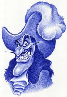 Joan Vizcarra | Captain Hook [Peter Pan] - Original Drawing - Joan Vizcarra - Pen Art - Original Artwork | Catawiki