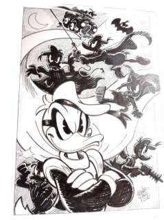 Alessandro Gottardo | Paperinik - Duck Avenger - "Action in the Dark" - Signed Original Inked Drawing by Alessandro Gottardo - Page volante - (2022) | Catawiki