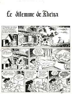 Gos | Le Scrameustache, Le dilemme de Khéna, planche originale à l’encre de chine. | Septimus
