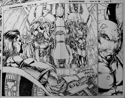 Karl Altstaetter - bloodstrike #16 dpsÂÂ (sold live on ‘dueling dealers of comic art‘ episode #28 podcast on 8-2-2021 (re-watch this funny art selling show here)
