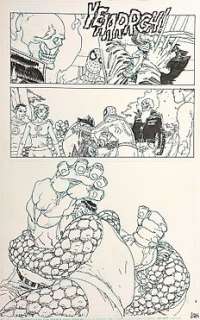 Mario Alberti - 43x28cm. - Spider-Man, Fantastic Four, Wolverine, Hulk, Ghost Rider #3 pag. 15 - Mario Alberti - Spider-Man / Fantastic Four pagina - Page volante - Exemplaire unique - (2010)