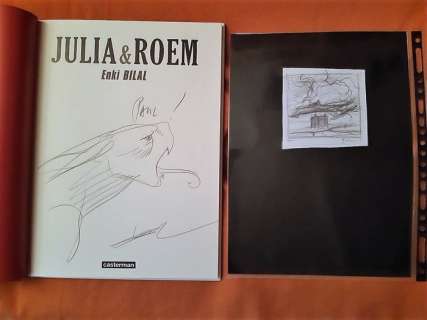 Bilal, Enki | Bilal, Enki - Crayonné original + album + dédicace - Julia & Roem - (2011) | Catawiki