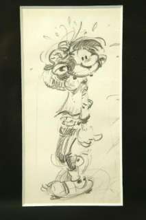 Franquin | Gaston Lagaffe, illustration Ã  la mine de plomb r… | Banque Dessinée