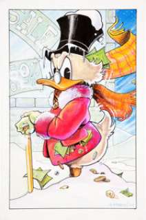 George Freeman Uncle Scrooge Illustration Original Art (1977). Scrooge McDuck drives a hard bargain in this -