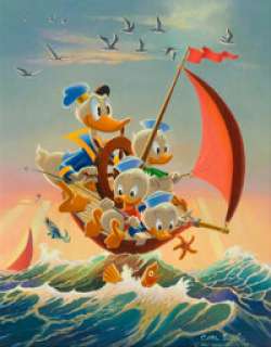 Carl Barks Red Sails in the Sunset Donald Duck Painting Original Art (1974). Taking his cue from the title of an -