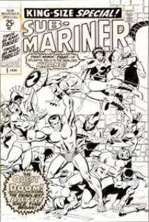 Sal Buscema Sub-Mariner Annual #1 Warlord Krang Cover Original Art (Marvel, 1971). The first issue of Sub-Mariner‘s -