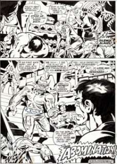 Herb Trimpe and Sal Buscema Incredible Hulk #136 The Abomination Page 19 Original Art (Marvel, 1971). In this set up -