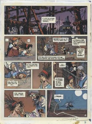 Régis Loisel | La Quête de l’Oiseau du Temps, Tome 4 "L’oeuf des ténèbres", Bleu de la planche 61 | Galerie 9ème Art