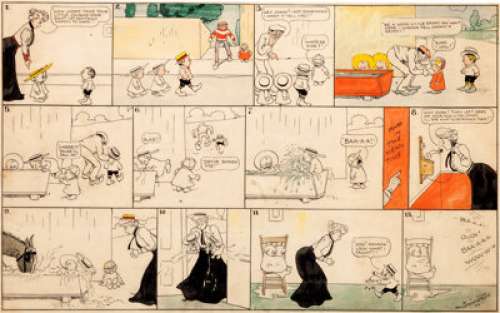 James Swinnerton Little Jimmy Sunday Comic Strip Original Art dated 9-2-06 (Hearst Syndicate, 1906). One -