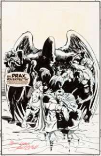 Patrick Olliffe and Bob Almond Warlock and the Infinity Watch #34 Cover Original Art (Marvel, 1994). Drax -