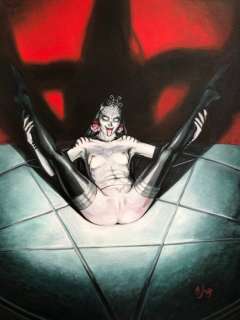 Andrea Jula | Andrea Jula - Suspiria / illustrazione ad acrilico pubblicata - Page volante - Exemplaire unique | Catawiki